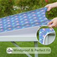 thumbnail image 6 of Blue Cartoon Unicorn Rainbow Cloud Pattern Square Fitted Tablecloth with Elastic Edge,Square Table Cover,Washable Elastic Table Cover for Home Kitchen Party Decor 36"x36", 6 of 6