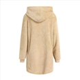 thumbnail image 4 of Sudadera con Capucha Larga y Holgada de Felpa con Cremallera para Mujer, Otoño e Invierno Albaricoque L, 4 of 8