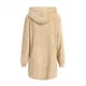 thumbnail image 4 of Sudadera con Capucha Larga y Holgada de Felpa con Cremallera para Mujer, Otoño e Invierno Albaricoque L, 4 of 8