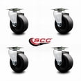 thumbnail image 2 of 4 Inch Glass Filled Nylon Wheel Swivel Caster Set with Roller Bearings SCC, 2 of 2