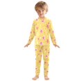 thumbnail image 6 of FORMRS Long Sleeve Top and Pants Pajama Set for Niños 2-Piece Sleepwear, Sizes 18M-8Y, Yellow Stars, 6 of 6