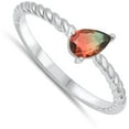 thumbnail image 4 of Rope Halo Promise Ring Multi-color Cubic Zirconia .925 Sterling Silver Band Jewelry Female Size 8, 4 of 4