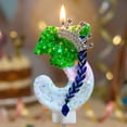 thumbnail image 6 of Mermaid Magic Number 3 Birthday Candle, Sparkling Glitter Design with Seashells & Crown Accents, Mermaid Themed Parties, Birthdays, Cake Decorations - Creative Cartoon Style, 1PC, 6 of 6