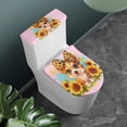 thumbnail image 3 of HELLHERO Sunflower The Puppy Stylish for Bathroom Supplies, Soft Polyester Fabric Toilet Seat Cover, Fits All Toilet Shapes, Adjustable, Pack of 2, 3 of 8