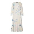 thumbnail image 5 of Njoeus Women's Long Sleeve Loose Plain Maxi Dresses Casual Elegant Floral Print Long Dress, 5 of 9