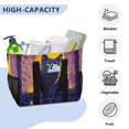 thumbnail image 5 of WOBOGO Purple Dusk Cat Pattern Tote Shopping Bag Reusable Heavy Duty Durable Foldable Washable 15.4×12.8×9.8in, 5 of 8
