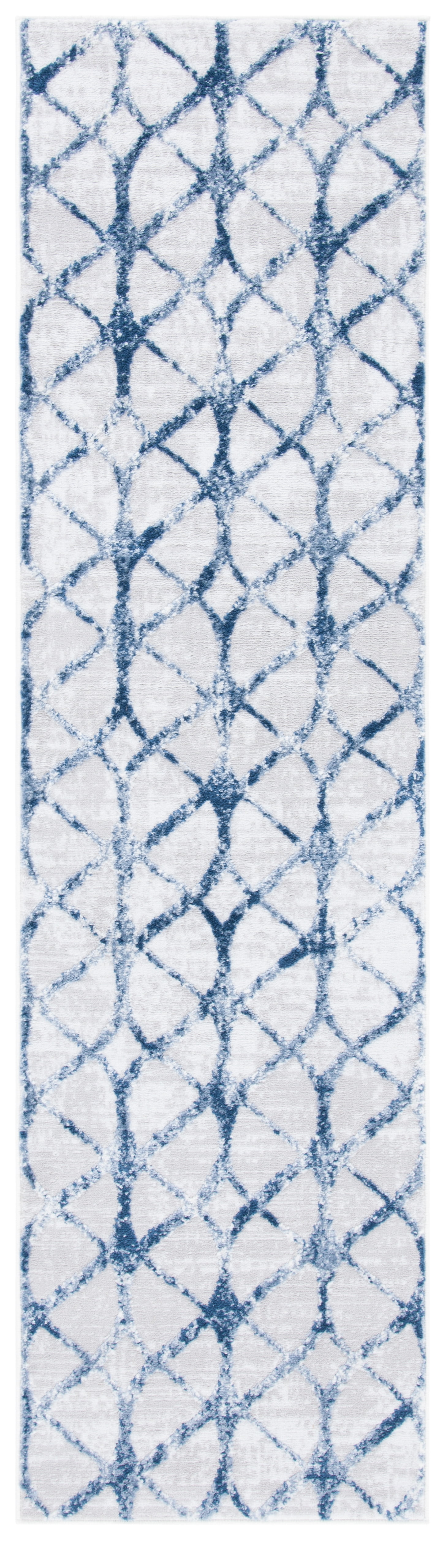 SAFAVIEH Amelia Floella Geometric Runner Rug, Gray/Navy, 2'2" x 6'