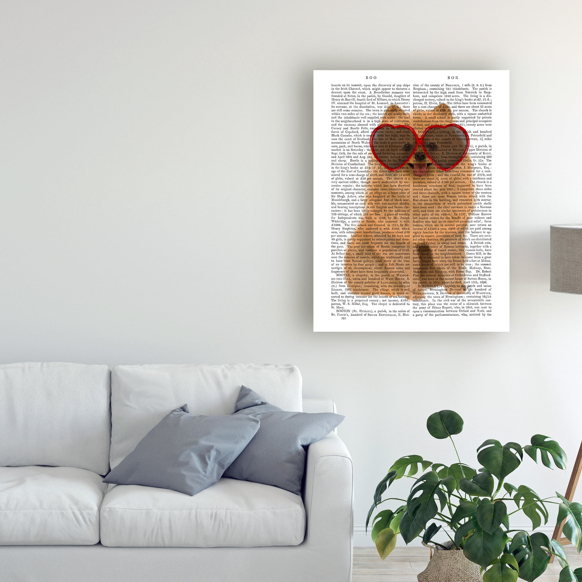 Trademark Fine Art 'Pomeranian and Heart Glasses' Canvas Art by Fab Funky
