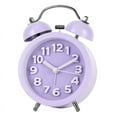 thumbnail image 5 of Reloj despertador ruidoso para dormitorios con personas que duermen mucho, reloj despertador analógico, reloj despertador pequeño, diseño retro para niños, 3 pulgadas, morado, 5 of 5