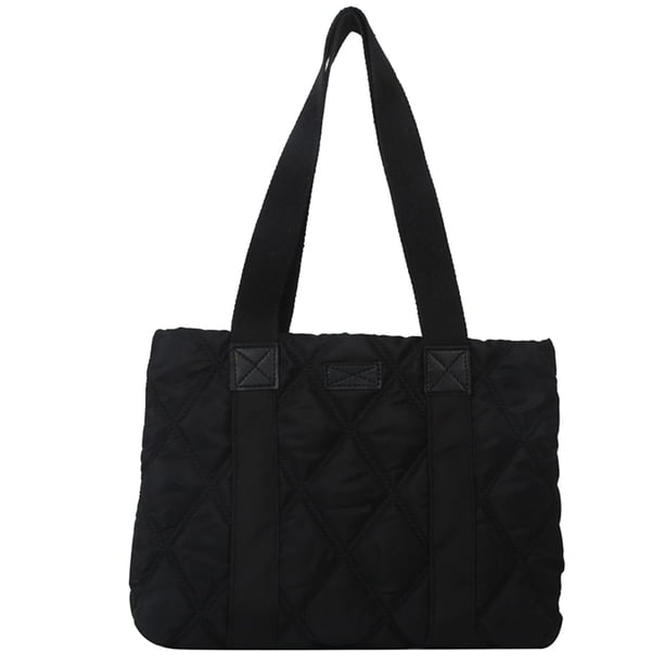 Bolso Hombro Con Algodón para Mujer Bolso Diario Acolchado Suave para Otoño E Invierno (negro)
