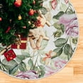 thumbnail image 5 of FMSHPON Watercolor Flowers Xmas Christmas Tree Skirt Stand Mat for Holiday Party Decoration Indoor Outdoor 36 inches, 5 of 6
