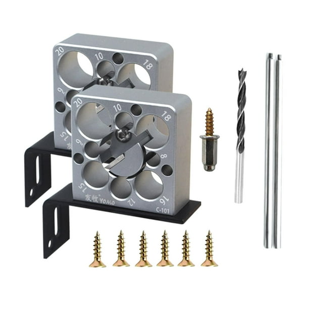 Kits de plantillas ajustables para la fabricación de espigas, herramienta auxiliar para varillas redondas de 8/9/10/12/15/16/18/20 mm 2 piezas con broca
