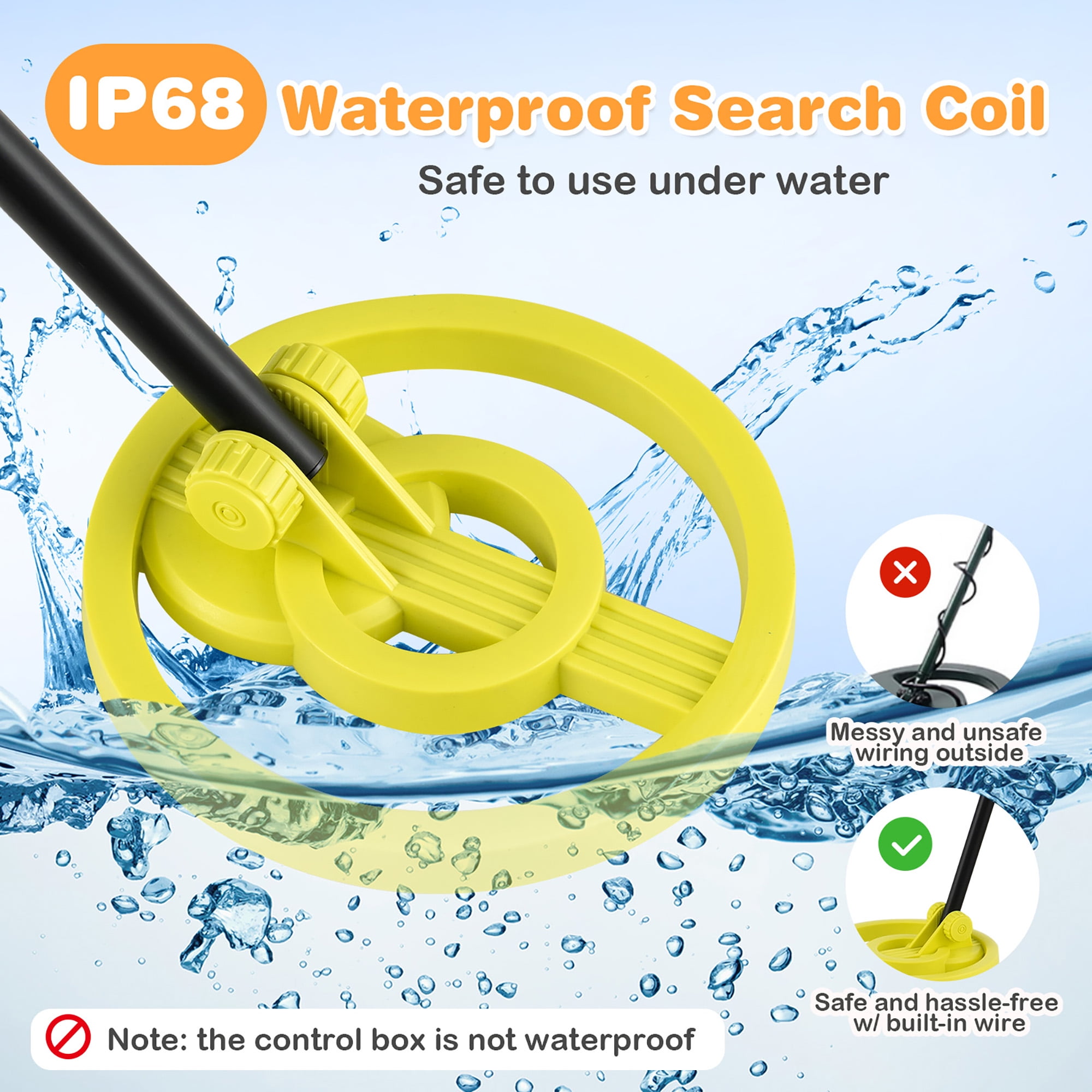 Gymax Metal Detector for Kids Waterproof Kids Metal Detector w/ Waterproof Search Coil