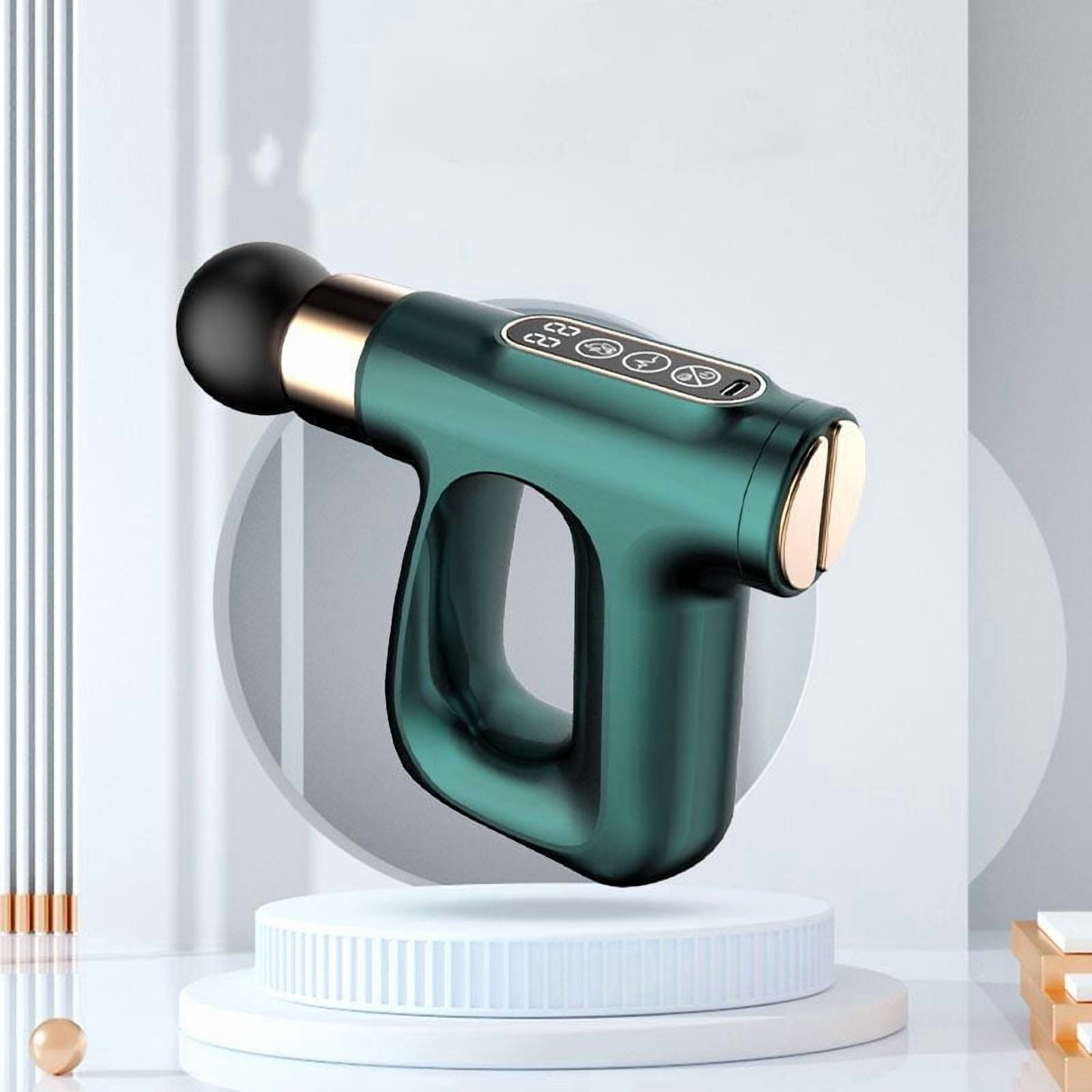 Touch Screen Mini Massage Gun Cordless with Heat & EMS Function Deep Tissue Vibration Massager for Post-Workout Recovery