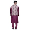 thumbnail image 3 of Atasi Ethnic Dupion Silk Kurta Pyajama Set With Printed Nehru Jacket For Mens, 3 of 3