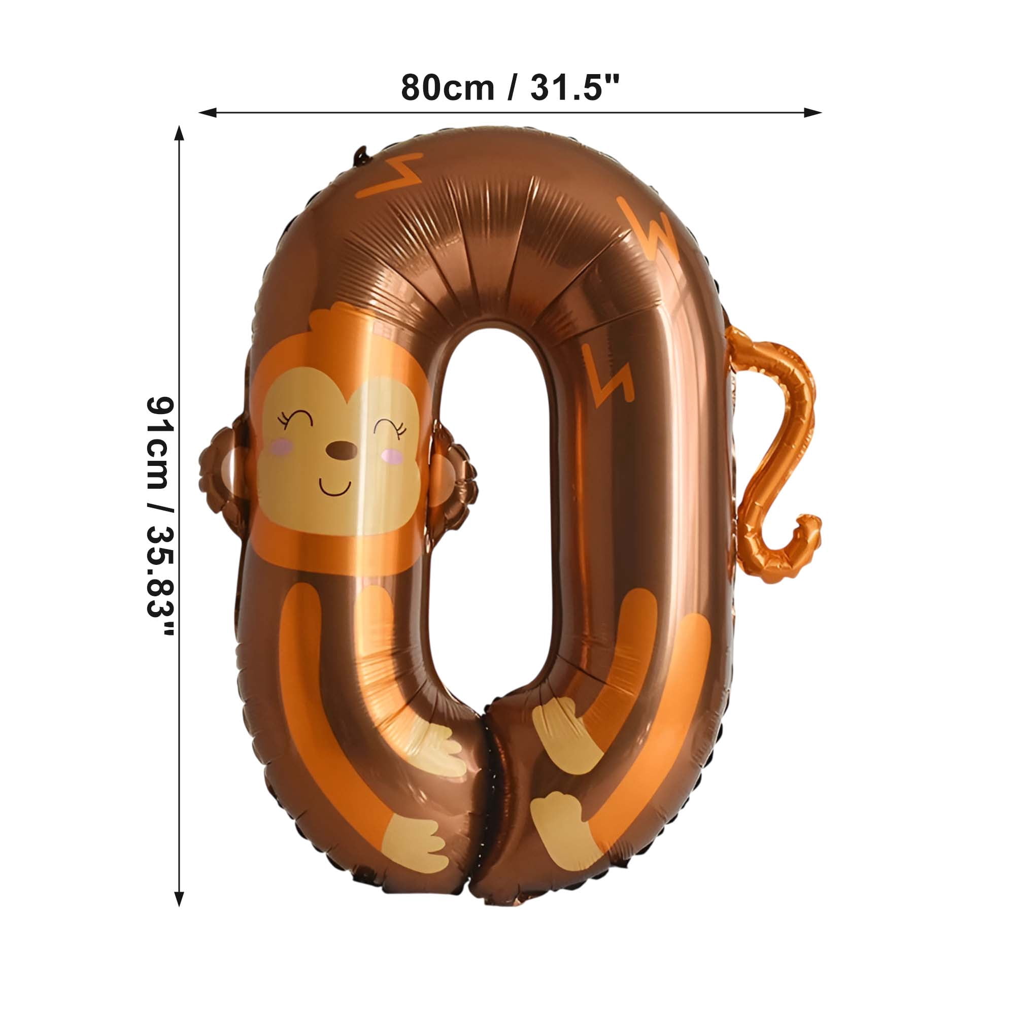 Unique Bargains Animal Print Balloon Foil Number Balloons Multicolor Number 0