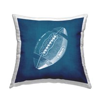 Stupell Industries Blue Modern Football Square Decorative Printed Throw Pillow, 18 x 18