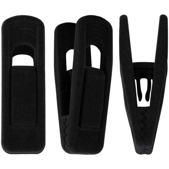 Pinzas de terciopelo Trgowaul para perchas finas, 40 unidades, color negro