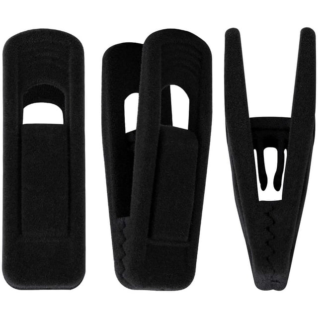 Pinzas de terciopelo Trgowaul para perchas finas, 40 unidades, color negro