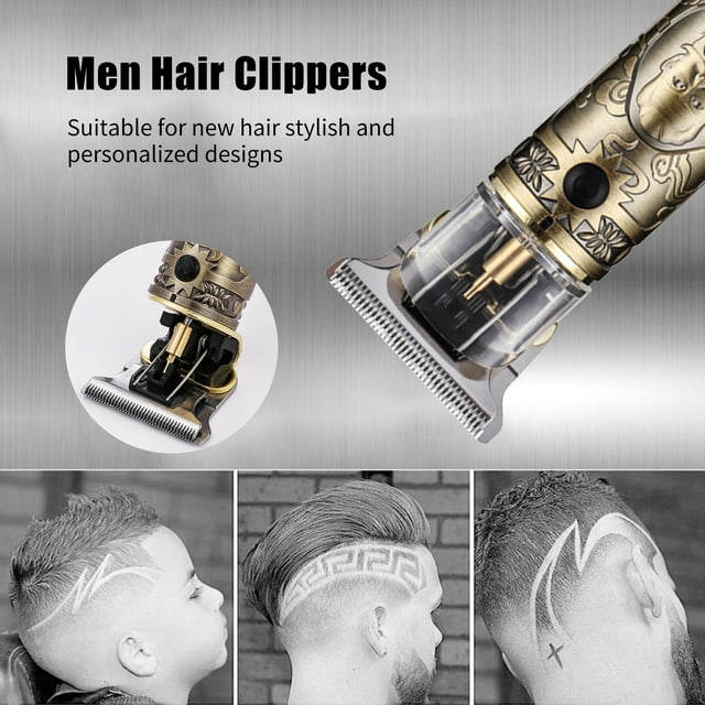 Trimmer Men Hair Clippers with LCD Display Cordless Barber Clipper Hair Cutting Kit Beard Trimmer Haircut Grooming Set T-Blade Trimmer USB Electric Beard Trimmer