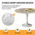thumbnail image 2 of Elastic Fitted Round Tablecloth, Sunflower Waterproof Stretch Table Cover for 45"-54" Tables, Vintage Botanical Washable Outdoor Tablecloths for Patio, Picnic, Camping, 2 of 9