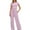 Pink, variant on Njoeus Yoga Workout Sets for Women Summer Casual 2 Piece Outfits Long Pants Set Womens Short Sleeve Crop Tops Jogging Sweatsuits Wide Leg Pants Tracksuits S-XXL