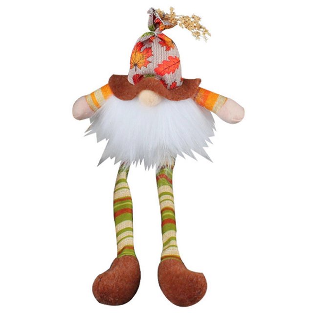 Harvest Festival Long Leg Led Gnome Elf Dwarf Maple Leaf Tiered Tray Ornament