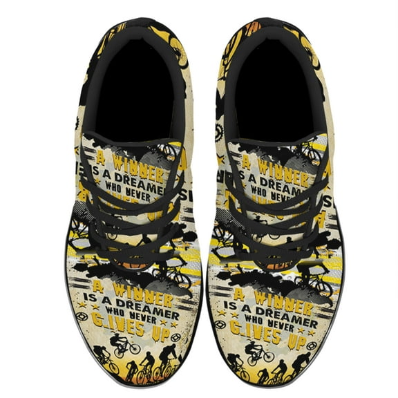 Bicycle Motocross Shoes Women's Fashion Sneakers Tennis Running Shoes for Men Women Black Size 3.5