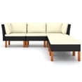 thumbnail image 2 of vidaXL 6 Piece Patio Lounge Set with Cushions Poly Rattan Black, 2 of 7