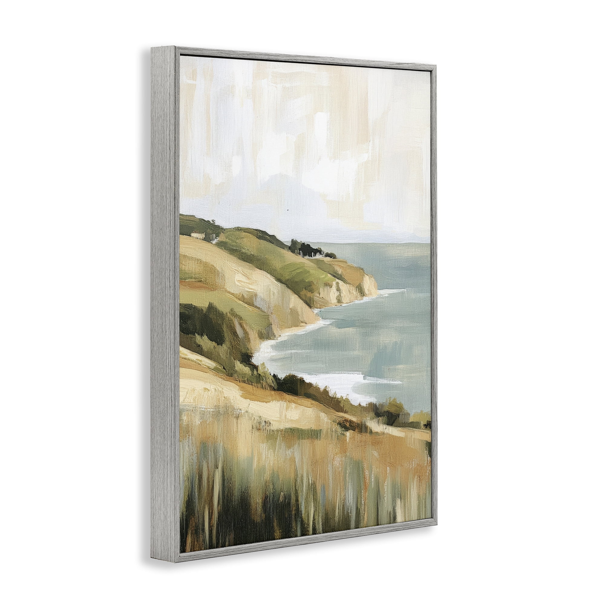 Stupell Industries Serene Cliff in Morning Light Gray Framed Giclee Art, design by Petal Prints Design