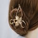 thumbnail image 2 of Pinzas para el cabello de metal grandes brillar mariposa dorado plateado, 2 of 5