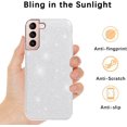 thumbnail image 4 of Compatible with Samsung S22 Plus Case Glitter Shockproof,Phone Samsung Galaxy S22 Plus Cover Clear Silicone Blue Three Layer Detachable TPU and PC Thin Protective Case (Silver), 4 of 14