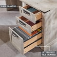 thumbnail image 3 of OKD 60" Farmhouse L Shaped Executive Desk with Storage Drawers, Wood Home Office Desk with File Cabinet & Charging Station, Light Rustic Oak, 3 of 8