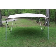 Tan/beige Square Tube Frame Vortex 4 Bow Pontoon/deck Boat Bimini Top 8' Long, 97-103