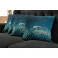 thumbnail image 2 of Ambesonne Fish Throw Pillow Cover 4 Pack, Animals Teal Wildlife, 20", Teal Beige, 2 of 6