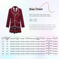 thumbnail image 7 of iiniim Girls School Uniforms Suit Jacket Coat Tops with Shirts Pleated Skirt Anime Sailor Clothings Size 4-14 Burgundy 8-10, 7 of 7