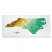 39.5 x 18.5 in. North Carolina State Raised Relief Map, Framed - Large
