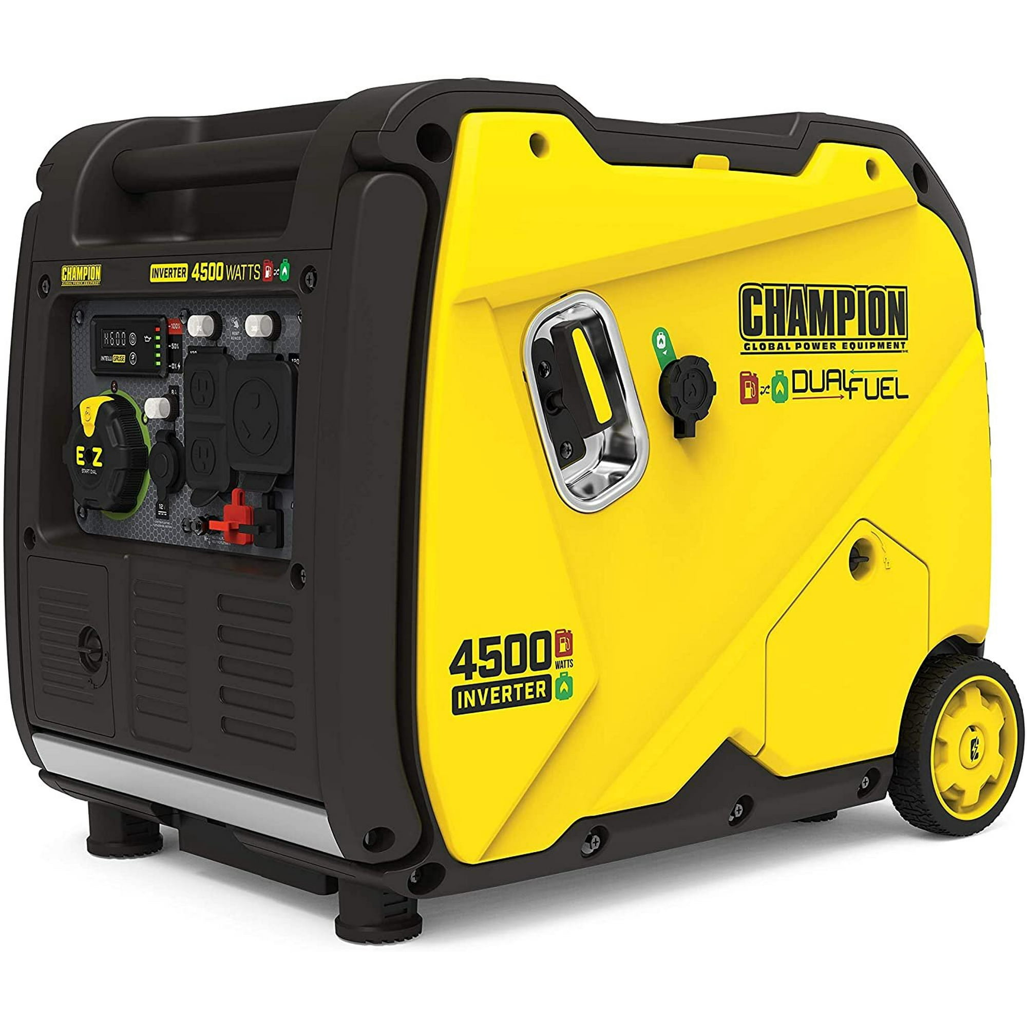 Champion Power Equipment 200988 4500 Watt Dual Fuel Rv Ready Portable Inverter Generator Electric Start 4500 Watt Dual Fuel Ez Electric Start