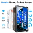 thumbnail image 4 of SGIN Android 13 Tablet 10.51 inch with 6GB RAM 128GB ROM, Octa-Core 2.0Ghz Processor, 1920 * 1200 FHD IPS Touch Screen, 5+13MP Dual Camera, 6200mAh Battery, 5G WiFi, Bluetooth 5.0, Black, 4 of 7