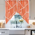 thumbnail image 2 of Swag Curtain Valances Abstract Geometric Swag Valances for Kitchen Windows Orange Lines Modern Art Short Topper Curtains Valance Tier Pair for Kitchen Bedroom Living Room Bathroom 28"x36", 2 of 8