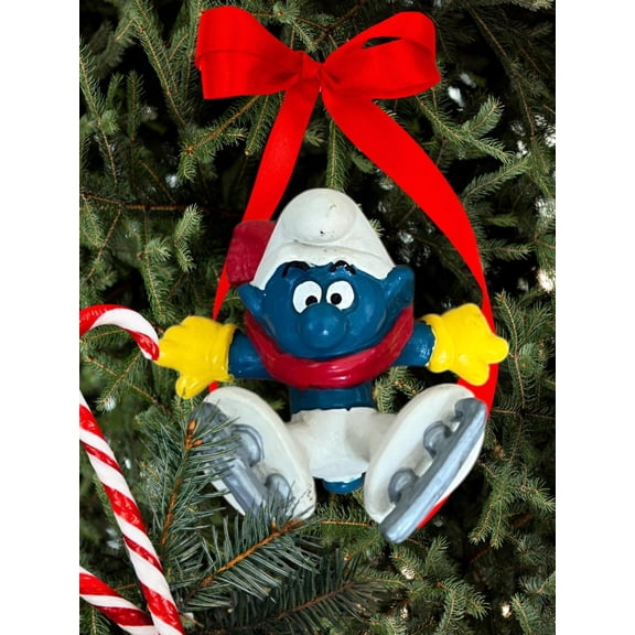 Ornament Smurf PVC Holiday Gift New Smurfs Figure Figurine 2.5” Rare Charm VTG dangler