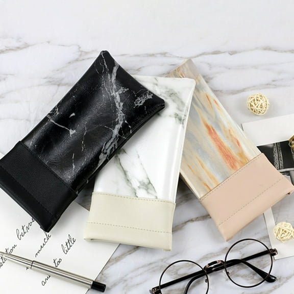 Happy date 2Packs Eyeglass Pouch, Portable Eyeglass Pouch Sunglass Goggles Case, Eyeglasses Cases for Women, Sunglasses Case with Cleaning Cloth, Soft Portable Glasses Pouch Bag-7.09" x 3.54"