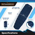 thumbnail image 3 of OutdoorsmanLab Ultralight Sleeping Pad - Ultra-Compact for Backpacking, Camping, Travel w Air-Support Cells Design (Blue), 3 of 5