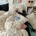 thumbnail image 2 of Duvet Cover Double Beige Black Heart Polka Dot Bedding Set 3pcs for Women Girls Cute Aesthetic Hearts Quilt Cover Queen Size, 2 of 5