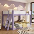 thumbnail image 2 of Queen-Over-Queen Low-Profile Bunk Bed with Guardrails, Wooden Kids Bed with Reversible Ladder, Accent Two-Tone Bed Frame, 2 of 7