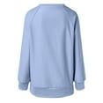 thumbnail image 3 of BKQCNKM Sweatshirt for Women Oversized Sweatshirt for Women's Sweatshirts Long Sleeve Tunic Tops Crew Neck Soft Pullover with Side Zipper Shirt Crewneck Sweatshirts Women,Light Blue S, 3 of 4