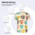 thumbnail image 3 of Zufioo Vintage Cup Print Men's Baseball Short Sleeve, Moisture Wicking Button-Down Hip Hop Tee-3X-Large, 3 of 7