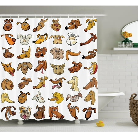 Dog Lover Decor Shower Curtain Set Collection Of Diffe Funny Dog Lover Decor Shower Curtain Set Collection Of Diffe Funny Heads Puppy Canin Irish