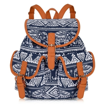 Fitibest Ethnic Canvas School Bag Backpack College Bookbags for