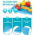 thumbnail image 2 of Silicone Dish Drying Mat with Drain: Multi-Use Non-Slip Pad for Kitchen Sink Side, Countertop, Refrigerator and Drawer. Heat Resistant, Easy Clean, 14.8 x 10.7 Inch, 2 of 7
